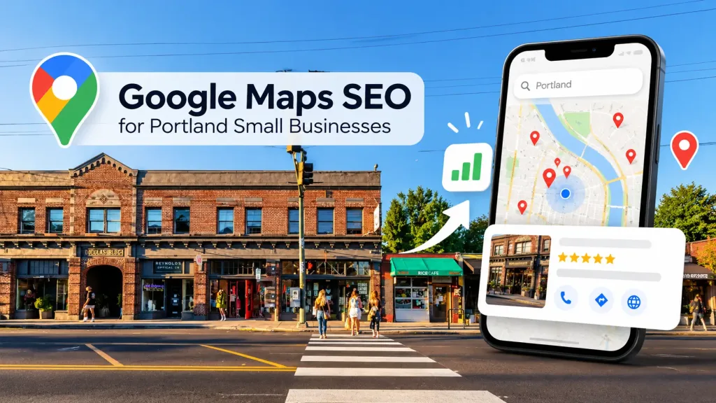 Google Maps SEO for Portland small businesses showing local search listings and map visibility