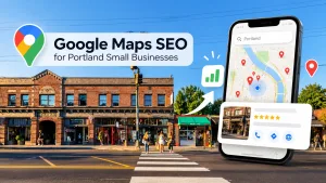 Google Maps SEO for Portland small businesses showing local search listings and map visibility