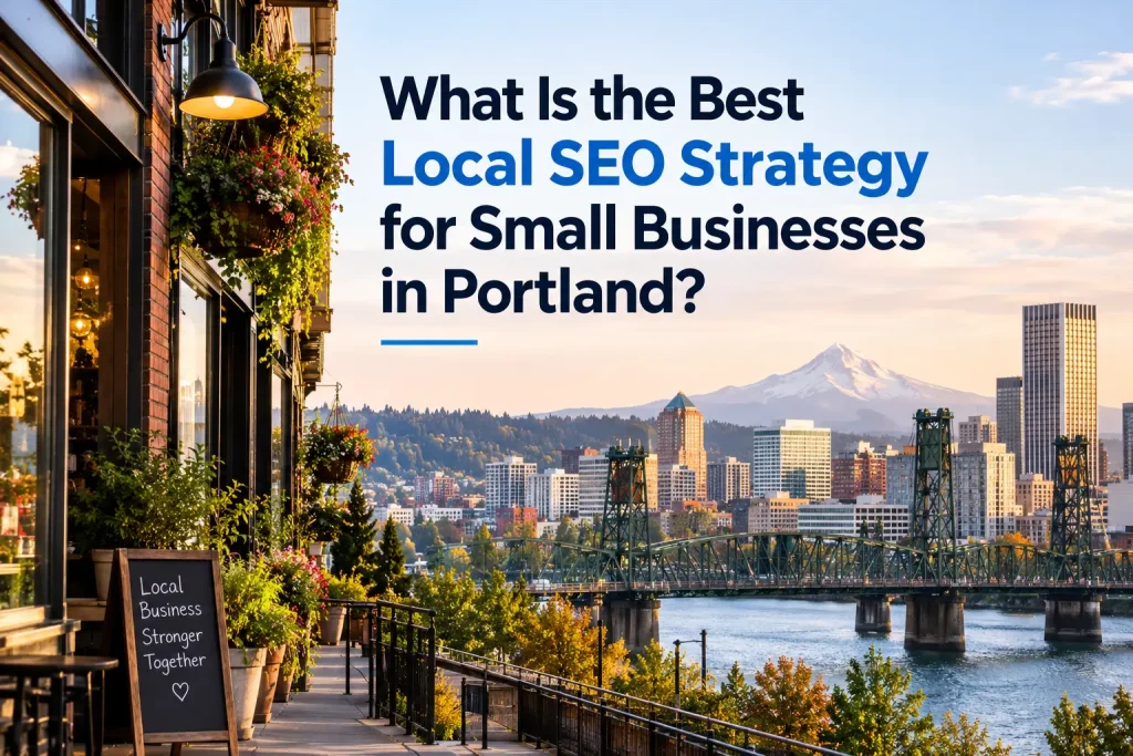 Portland, Oregon skyline for a guide to local SEO strategies for small businesses